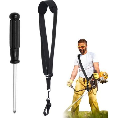 Harnais DéBroussailleuse,BandoulièRe En Nylon Pour DéBroussailleuse,Harnais DéBroussailleuse Professionnel,62 112cm,Harnais De Durable Adjuestable Pour Plupart Des DéBroussailleuses(Noir) (1/5)