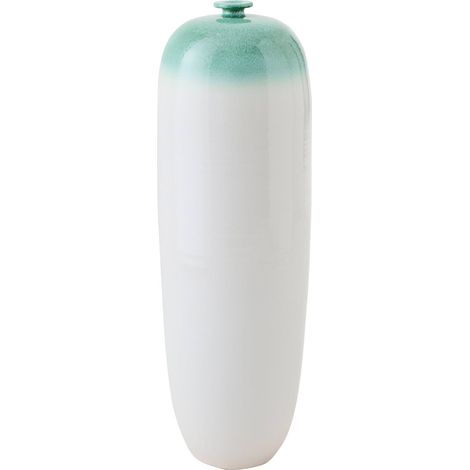 Vase en poterie vert menthe et blanc - vert menthe et blanc (1/4)