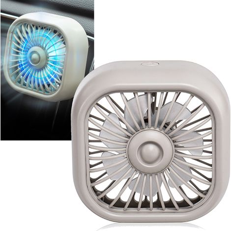 Autolüfter mit farbigem Licht, 3 Geschwindigkeitsstufen, leise, USB-Anschluss, Kühlung, für Fahrzeuge, Khaki (1/5)