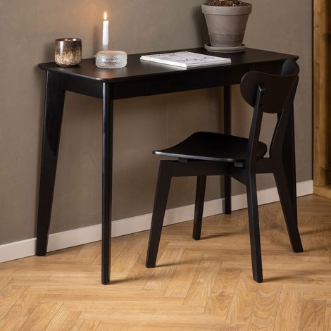 Bureau 1 tiroir 100x50x75 cm en bois noir - SELDA