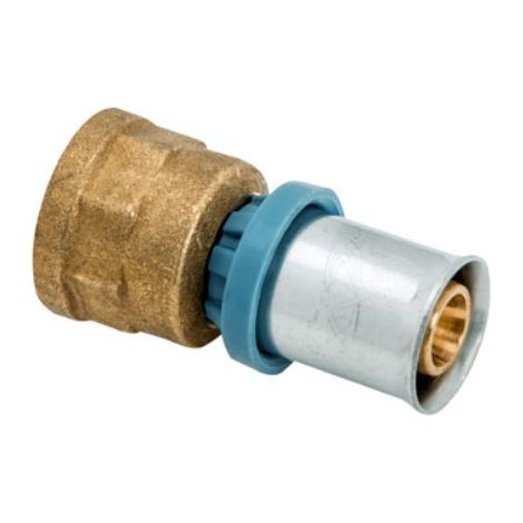 RACCORDO DIRITTO FEMMINA A PRESSARE PER TUBO MULTISTRATO UNIDELTA Ø20 x 3/4 (1/2)