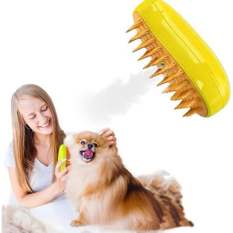 Dampfbürste für Katzen, Dampfbürste für Hunde und Katzen, 3-in-1-Dampfbürste für Katzenmassage, selbstreinigende Dampfbürste für Katzen (1/4)