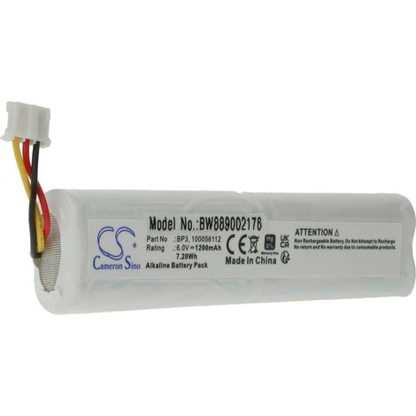 vhbw Batería reemplaza Telenot BP3, 100056112 para sistema de alarma (1200 mAh, 6 V, alcalina)