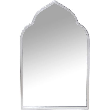 Miroir Mural en Forme Arabe en métal argenté 61 x 3 x 100 cm, INT. 57 x 96 cm (1/2)