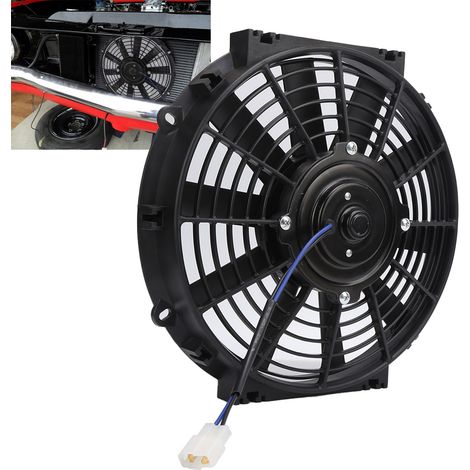 Ventilateur de refroidissement électrique mince 10 pouces 24V 80W 2100RPM, 10 pales droites universel pour voiture (1/5)