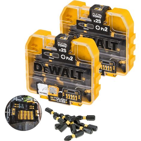 2X Dewalt 25 Piece Impact Extreme PH2 Phillips Screwdriver Bit Set FLEXTORQ Case (1/3)