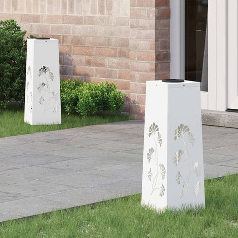 Solar LED Weg Licht 2 pcs Weiß Kalt gewalzter Stahl