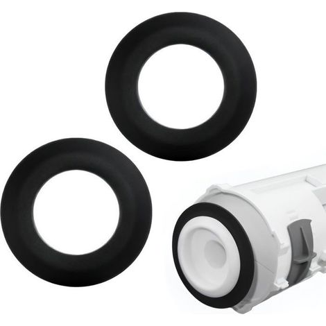 Joints valve chasse d'eau WC silicone, compatibles Siamp Optima 49/50 réf 34490507, 72×45 mm, noir, lot de 2 (1/5)