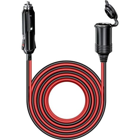 4.0M Rallonge Prise Allume-Cigare de Voiture étanche avec Fusible 15A, 12V/24V Adaptateur Allume-Cigare Câble D'extension 17AWG (1/4)