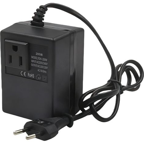 Convertisseur De Tension,200W AC 220V A 110V Transformateurs Abaisseur,Transformateurs De Puissance,Transformateur De Tension Pour Charger Téléphones Portables,Guirlandes De Noël,Rasoirs,Centilateurs (1/5)