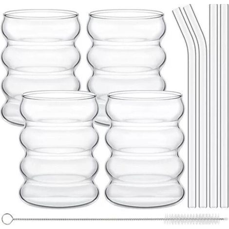 Wasserglas, Sodaglas, Gin-Tonic-Glas, Klarglas für Cocktails, Gläser für alkoholfreie Getränke, Saftbecher, 350 ml, 4er-Set