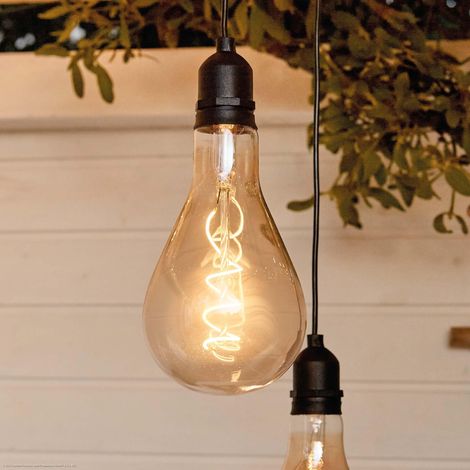 Suspension avec batterie et télécommande pour extérieur, A100 Ø 10 x 20 cm, ampoule dorée, suspension rétro dimmable avec batterie (4xAA non incluses) 524376 (1/5)