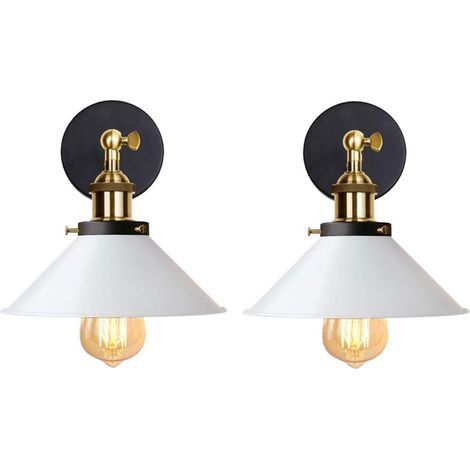 Set of 2 Edison industrial style metal wall and ceiling lights (1/5)