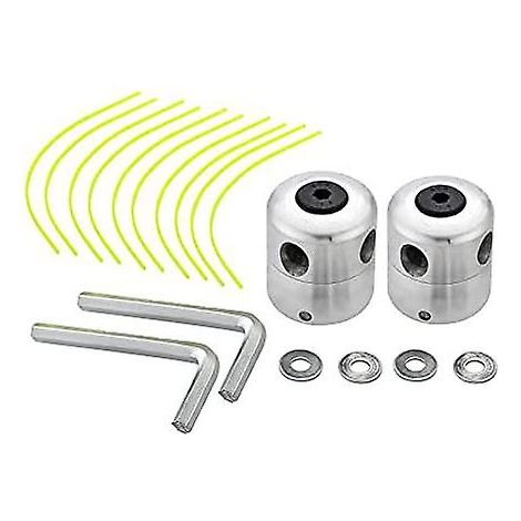 Lot de 2 têtes de débroussailleuse universelles en aluminium - Tête double fil - Bobine de fil en nylon - Accessoire pour débroussailleuse (1/5)