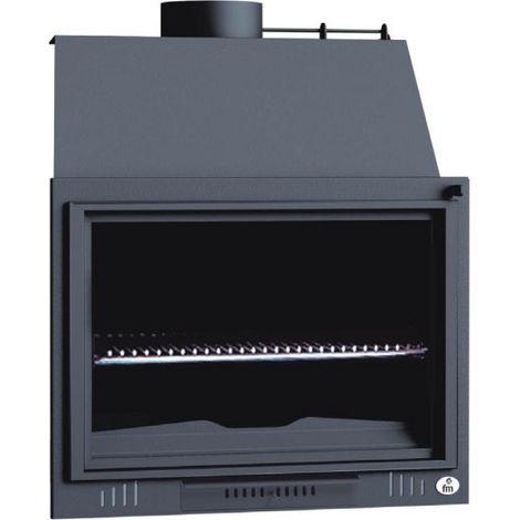 Barbecue BBQ focolare aperto senza porta a legna 80 cm - Portacenere estraibile