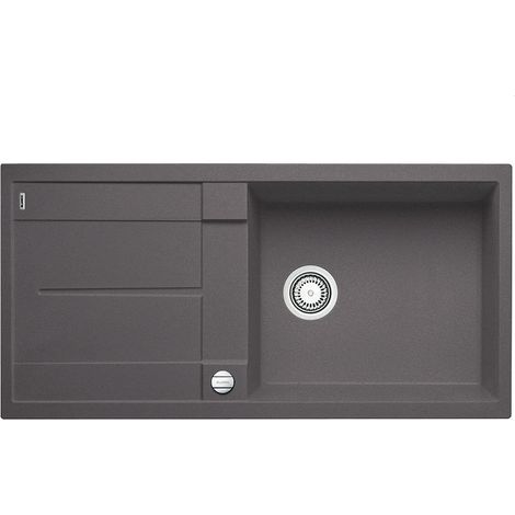 Évier de Cuisine Rectangulaire en Granit pour Meubles Bas de 60 cm de Large Avec Cuve Extra-Large Gris 518881 (1/5)