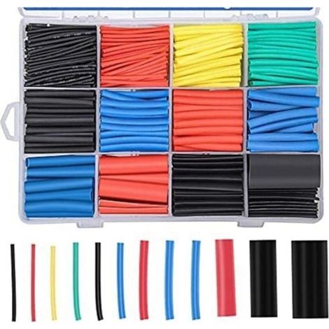 750pièces Gaine thermorétractable 2:1 Kit de Gaine Fil électrique Assortiment d'enroulement de câble étanche 270/328/530/560/580 pièces-750pièces (1/4)