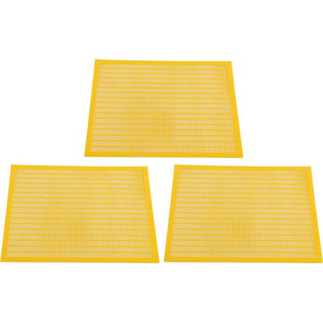 Juego de 3 rejillas de plástico amarillo para la protección de la abeja reina.
