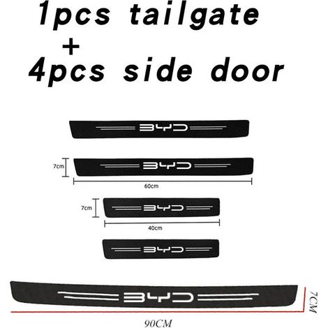 (5 pièces pour BYD) Accessoires autocollants de seuil de porte pour BYD M6 G3 G5 T3 13 F3 F0 S6 S7 E5 E6 L3 Tang Yuan Atto3 Song Covers Accessoires intérieurs (1/3)