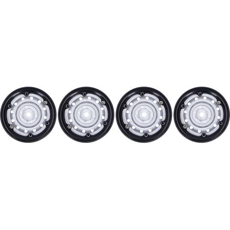 4 Pièces Jantes Beadlock en Métal pour Véhicules RC Crawler, Compatibles TRX4/SCX10, Finition Argentée (1/5)