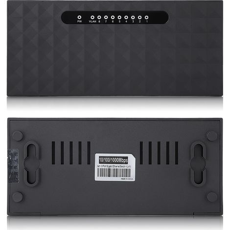 Commutateur Ethernet Gigabit 8 ports 10/100/1000 Mbps RJ45, commutateur réseau intelligent, prise UE (1/5)