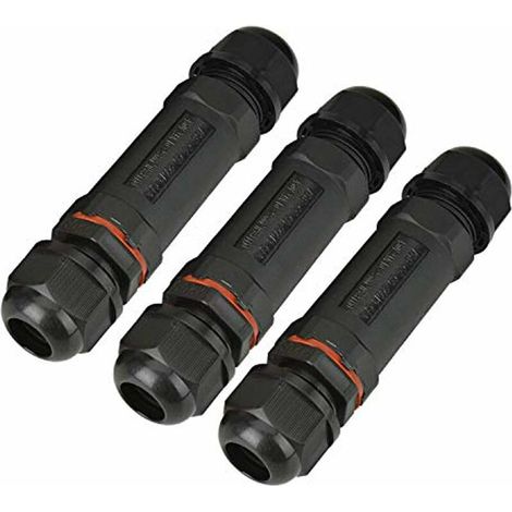 Connettore per cavo, 3 pezzi, impermeabile IP68, scatola di collegamento, manicotto di collegamento per diametro cavo Ø1-13 mm, nero (1/5)