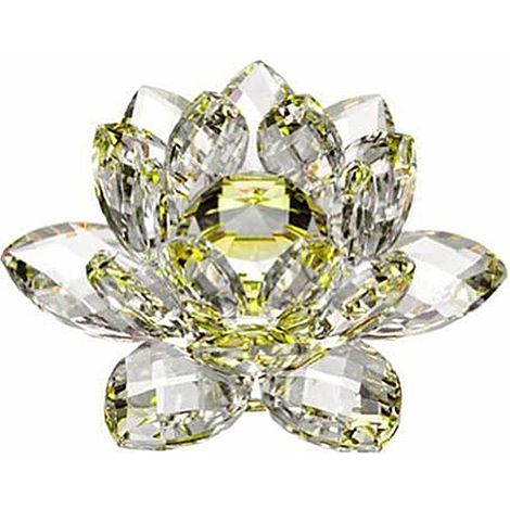 GARRYFIZH Décoration d'intérieur Crystal Lotus Jaune 80 mm (1/4)