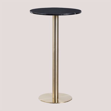 Tavolo alto da bar rotondo in marmo (Ø60 cm) Cosmopolitan SKLUM Oro champagne (1/5)