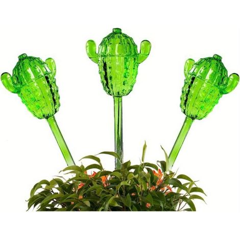 Lot de 3 arroseurs automatiques goutte-à-goutte en forme de palmier — Dispositifs d'arrosage en plastique pour plantes en pot