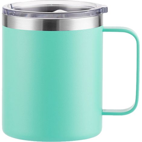 Tasse À Café En Acier Inoxydable - Isolation Sous Vide Double Paroi - Avec Poignée Et Couvercle Transparent - 350 Ml (1/5)