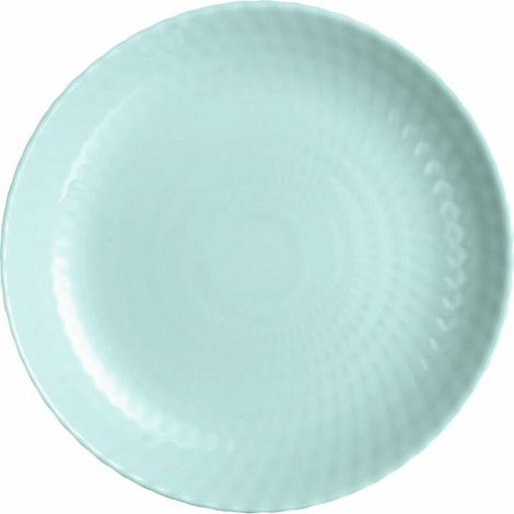 Plato llano - LUMINARC - Pampille - 25 cm - Turquesa - Vidrio templado, fabricado en Francia (1/2)
