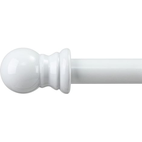 Tringle Rideau avec Embouts Ronds, Extensible 76-145cm, de Type Tringle de Tension Robuste et Durable, Blanc (1/5)