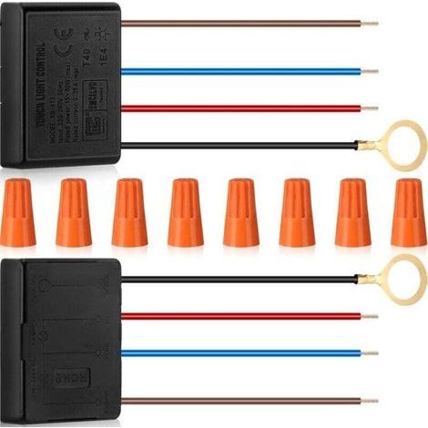 Lampe De Table Interrupteur Tactile Variateur,Lot de 2 variateurs tactiles à 3 voies pour lampe de bureau, kit de réparation de variateur, module de commande, capteur de remplacement avec couvercles d (1/5)