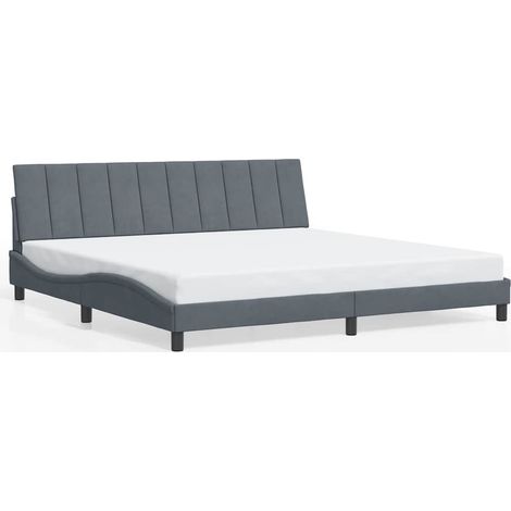 Maison Exclusive - Giroletto senza Materasso Hanko Grigio Scuro 200x200 cm Velluto