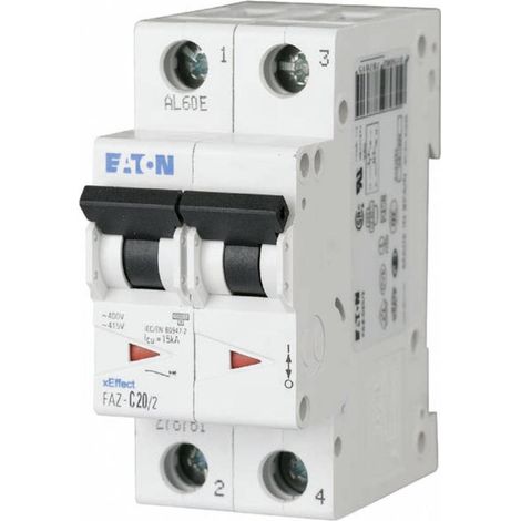 Disjoncteur 2P C 6A 15kA AC FAZ C6/2 278754 (1/3)