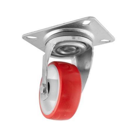 Rote Lenkrolle mit Sockel – 100 mm/120 kg, INTHER. (1/5)