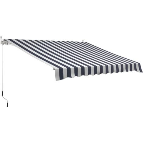 [GEBRAUCHT] B-Ware Gelenkarmmarkise Sonnenschutz Markise Blau Weiß Ral 9003 Balkon Terrasse531 (1/2)