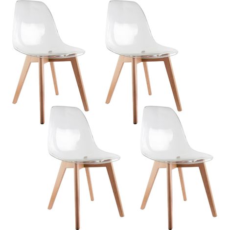 Lot de 2 Chaises - HOME DECO FACTORY - Scandinaves - Transparentes (1/10)