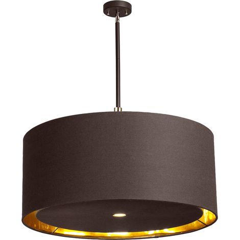 Elstead Balance - Lampada a sospensione rotonda grande a 4 luci marrone chiaro, ottone lucido, attacco E27 (1/2)