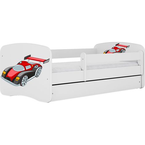 Letto 80x180 rete e cassetto inclusi Kocot Kids Babydream Auto da corsa Bianco (1/5)