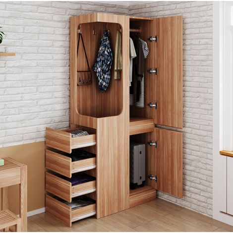 Armadio 1 anta con cassetti e vano aperto 70x40x170 OKMYHOME (1/5)