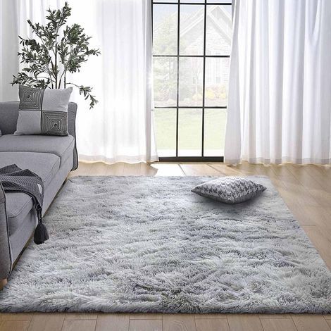 Zotteliger Schlafzimmerteppich, Teppiche für Wohnzimmer, zotteliger Bodenteppich, groß für Flur, weicher, flauschiger Shag-Teppich, dicker, flauschiger, rutschfester Innenteppich für Wohnzimmer und Sc (1/5)