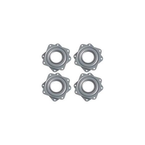 Plateau Tournant Carré 4 Pouces, 360 Degrés, Rotatif à Roulement à Billes, Métal Galvanisé, Plaque Pivotante Silencieuse, Flexibilité Optimale pour Présentoirs, Moniteur Ordinateur et Tabouret (1/4)