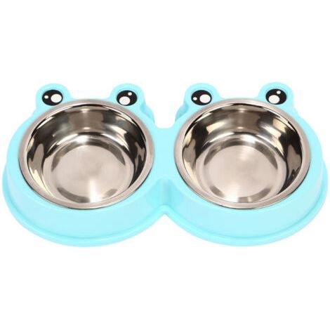 BUNTHAUS Gamelle Chien et Chat Bol en Acier Inoxydable Antidérapante Bol pour Animaux de Compagnie Bol de Nourriture (27x14.5x4CM)-Ensoleillé