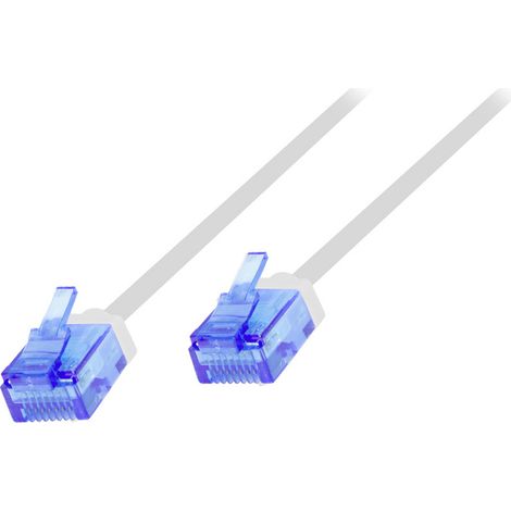 LogiLink CQ3031U RJ45 Patchkabel CAT 6a U/UTP 1.00 m Weiß extrem dünn, hochflexibel, Flammwidrig, Ha (1/4)