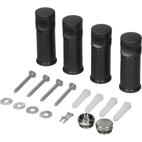 ECD Germany Soporte para radiadores de baño - Antracita - Rectos y curvos - Material de montaje - Kit de montaje - Soporte de suspensión para radiadores calentador de toallas secador de toallas