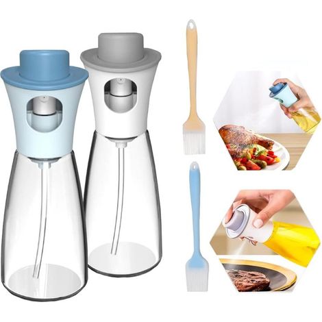 4PCS Vaporisateur Huile Pluvérisateur d'Huile Spray Huile Olive Distributeur Avec Pinceau à Pâtisserie Pinceau De Cuisine Silicone Brosse De Barbecue Pour Cuisine La Cuisson Barbecue Pâtisserie (1/5)