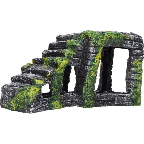 Plateforme de repos artificielle en résine pour tortues, avec escalier, idéale pour terrariums (lézards, grenouilles, serpents, geckos) - Décoration (1/5)