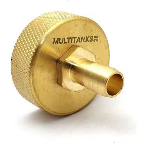 Raccord femelle S60x6 - embout cannelé 16mm en laiton (1/2)