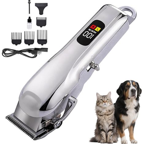 Tondeuse pour Chien et Chat, Tondeuse Silencieuse Et Puissante pour Poils Denses, Machine de Toilettage Animale Sans Fil et Rechargeable, Idéale Pour L’Entretien Du Pelage à Domicile Au Quotidien (1/5)